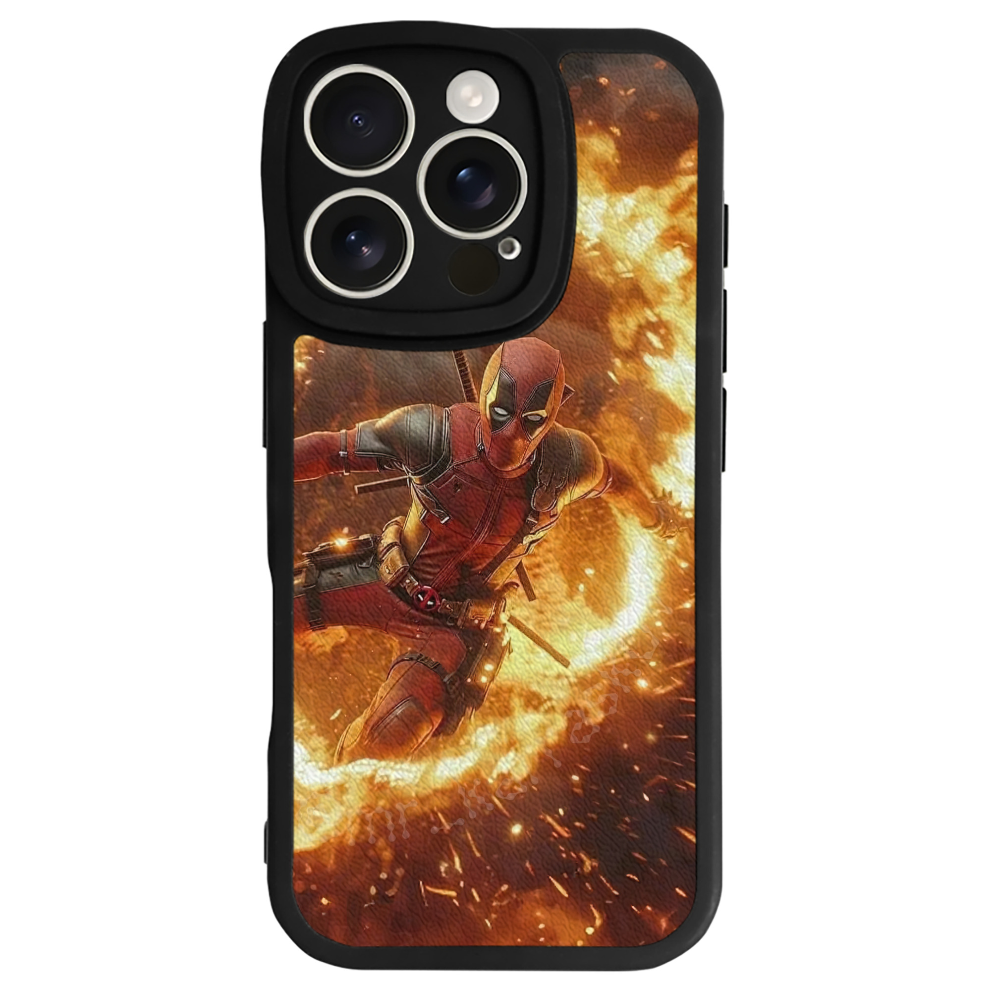 （画像用） Deadpool デッドプール 【iPhone 16シリーズ対応】シリコンスマホケース（レザー調） 材質：シリコン